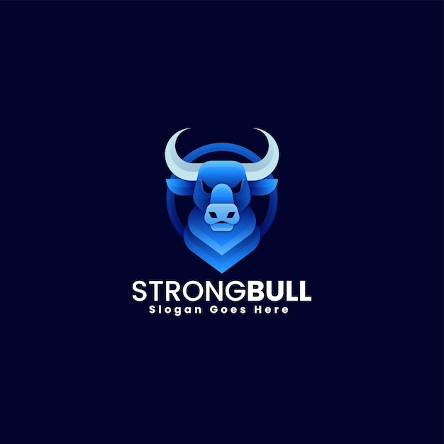 Ilustracja Wektorowa Logo Bull Gradient Kolorowy Styl