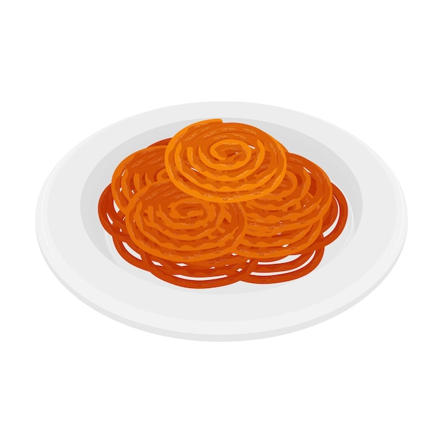 Ilustracja wektorowa Logo Clipart Stupień tradycyjnej indyjskiej słodkiej przekąski Jalebi