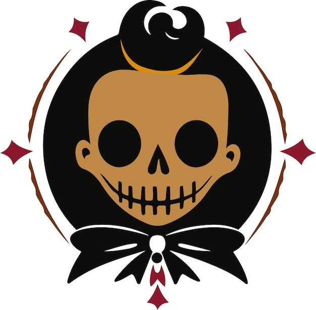 Plik wektorowy ilustracja wektorowa logo czaszki symbol halloween