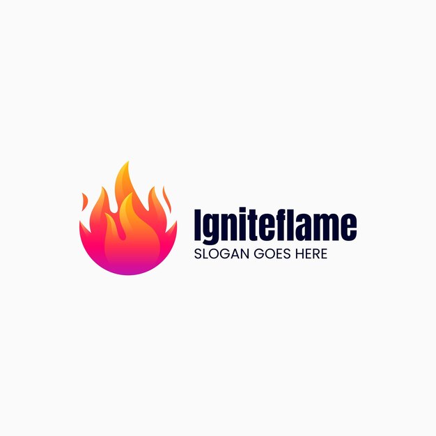 Ilustracja Wektorowa Logo Ignite Flame Gradient Colorful Style