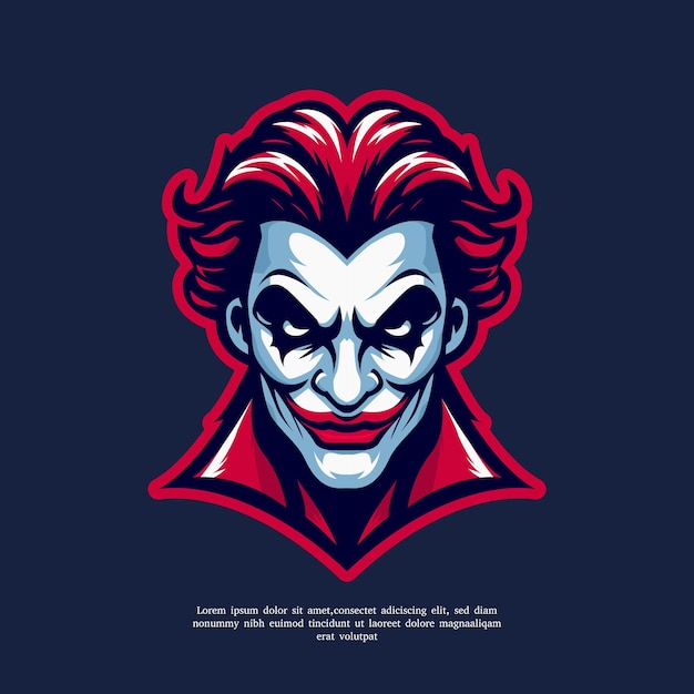 Plik wektorowy ilustracja wektorowa logo joker head esport