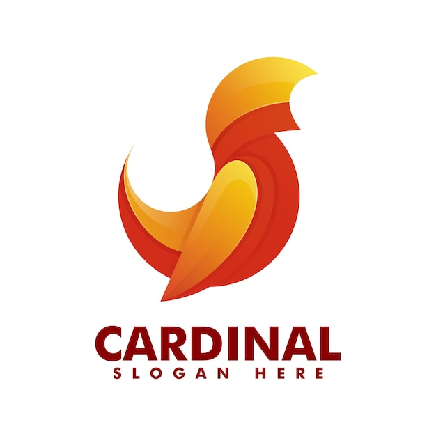 Ilustracja Wektorowa Logo Kardynał Gradient Kolorowy Styl