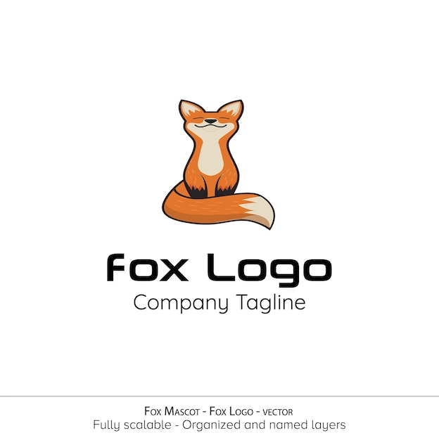 Ilustracja wektorowa logo maskotki lisów