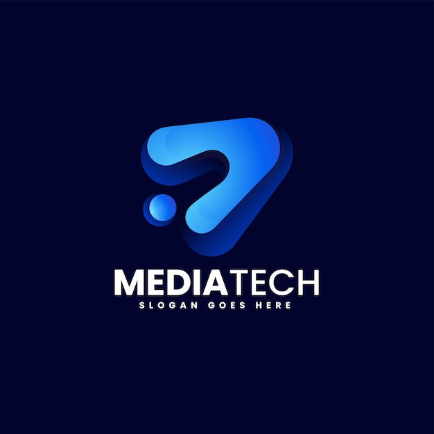 Ilustracja Wektorowa Logo Media Tech Gradient Kolorowy Styl