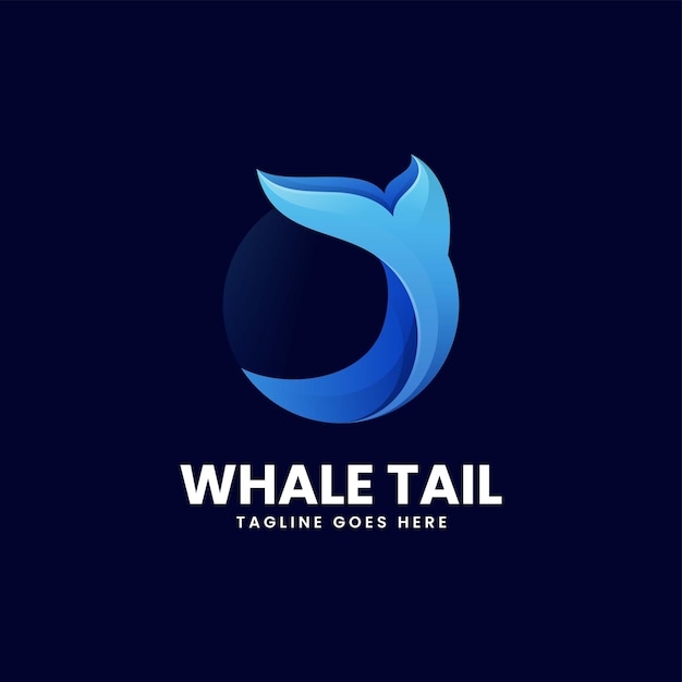 Ilustracja Wektorowa Logo Ogon Wieloryba Gradient Kolorowy Styl