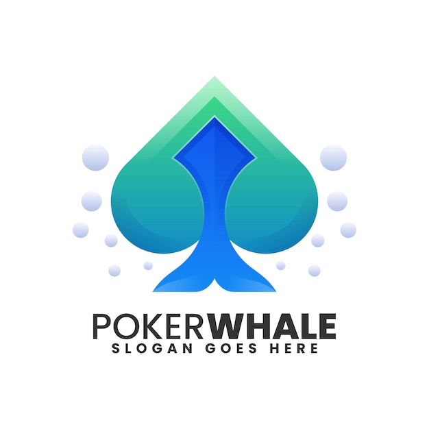 Ilustracja Wektorowa Logo Poker Wieloryb Gradient Kolorowy Styl