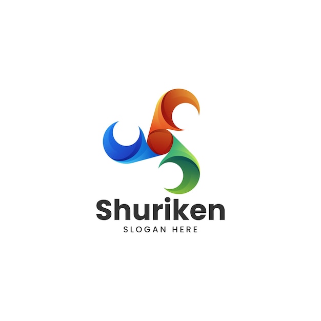 Ilustracja Wektorowa Logo Shuriken Gradient Kolorowy Styl