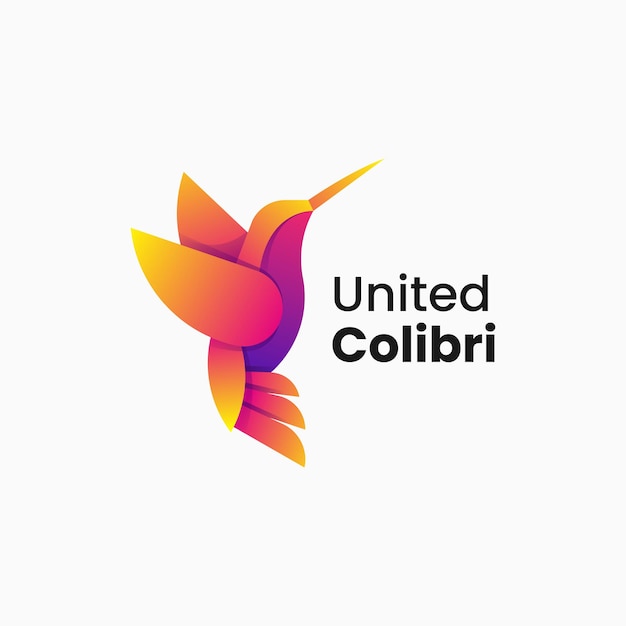 Ilustracja Wektorowa Logo United Colibri Gradient Kolorowy Styl