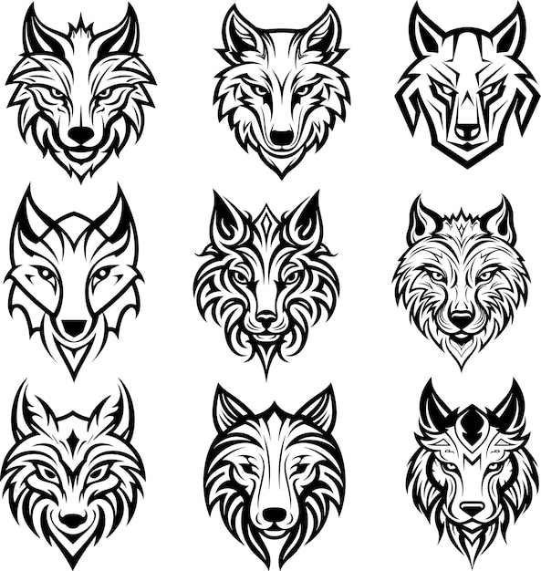ilustracja wektorowa logotypu sylwetki wilka