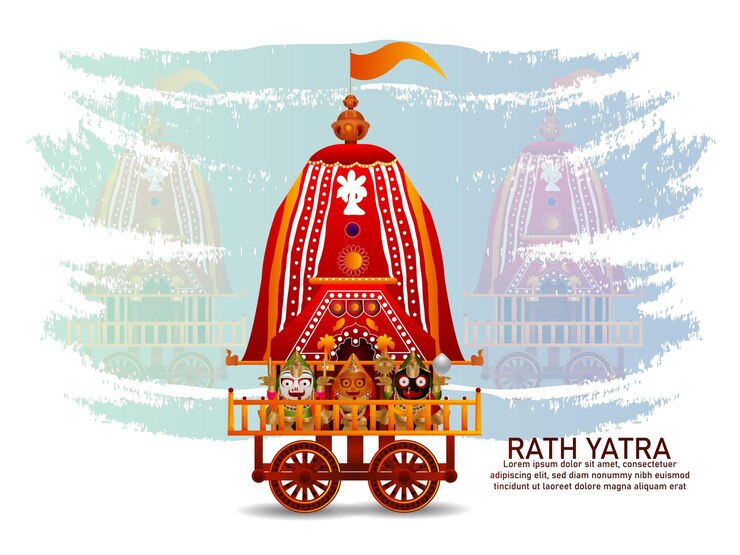 Ilustracja wektorowa Lord Jagannath balabhadra i subhadra dla szczęśliwego ratha yatra