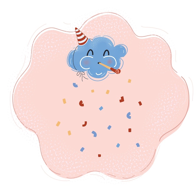 Plik wektorowy ilustracja wektorowa magic cloud celebruje na różowym tle