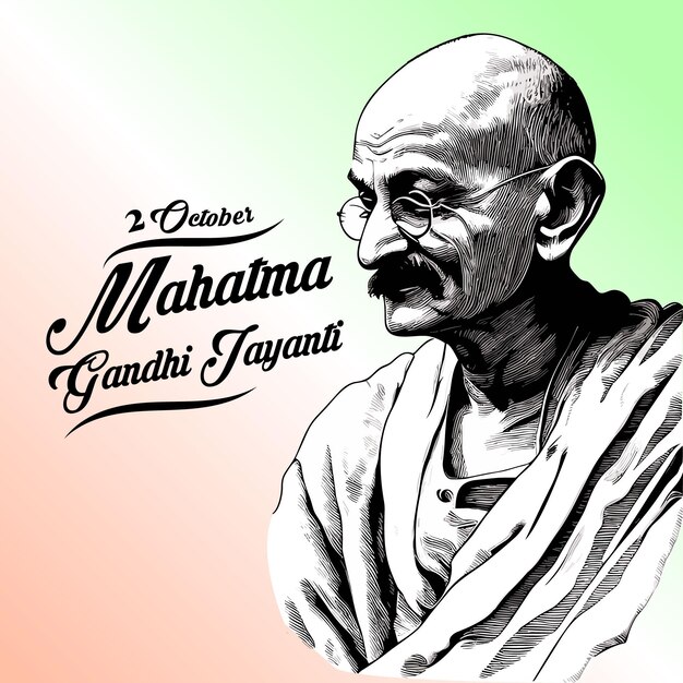 Plik wektorowy ilustracja wektorowa mahatmy gandhiego szczęśliwy gandhi jayanti