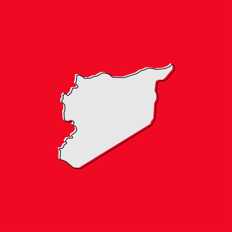 Wektor ilustracja wektorowa mapy syrii na czerwonym tle