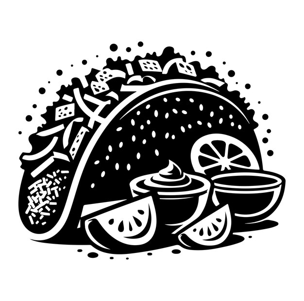 Plik wektorowy ilustracja wektorowa meksykańskie fast food tacos