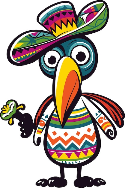 Ilustracja wektorowa meksykańskiego ptaka Cinco de Mayo