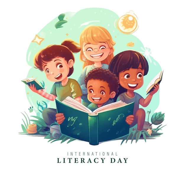 Plik wektorowy ilustracja wektorowa międzynarodowego dnia literackości