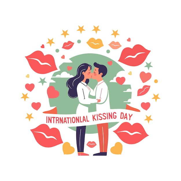 Ilustracja wektorowa Międzynarodowego Dnia Pocałowania