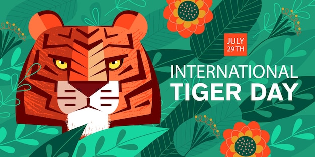 Ilustracja Wektorowa Międzynarodowy Dzień Tygrysa