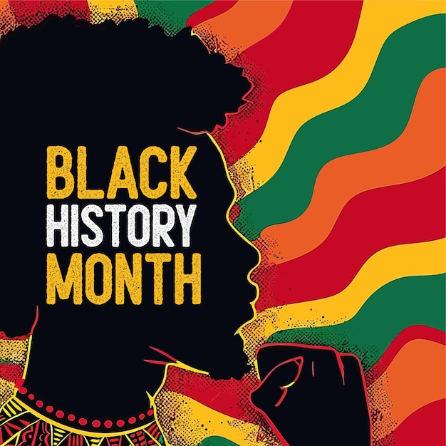 Ilustracja wektorowa miesiąca czarnej historii. Projekt szablonu postu w mediach społecznościowych