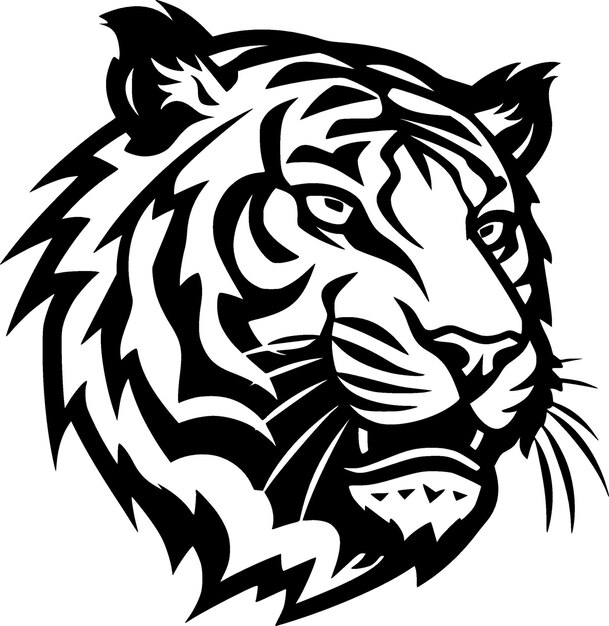 Plik wektorowy ilustracja wektorowa minimalistycznego i płaskiego tygrysa logo