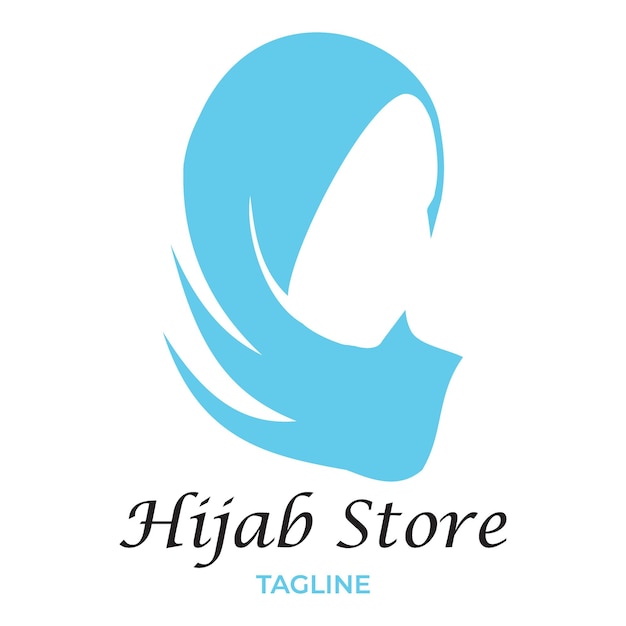 Plik wektorowy ilustracja wektorowa modnego logo hidżabu z tekstem na hasło