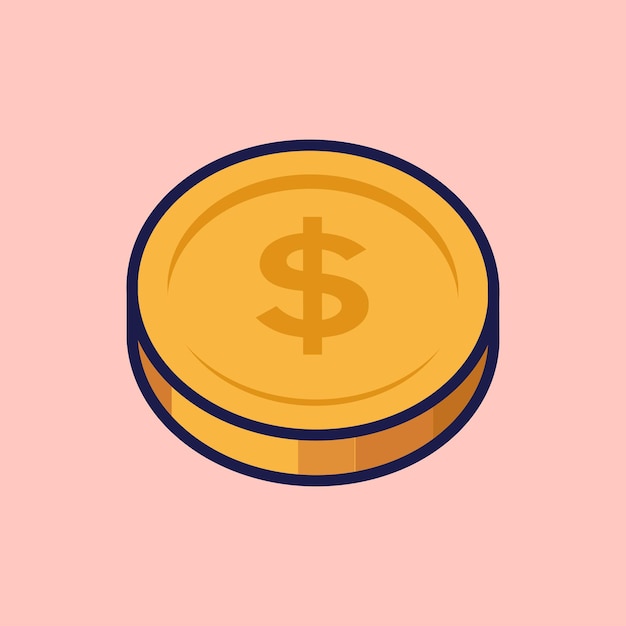 Ilustracja wektorowa Moneta Projekt wektorowy Finansy Moneta Pieniądze Moneta Finansy Ilustracje projektowe kreskówki