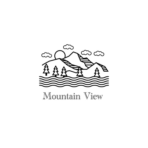 Ilustracja Wektorowa Monoliny Górskiej Dla Szablonu Logo, Ikony, Wzoru Znaku Itp.