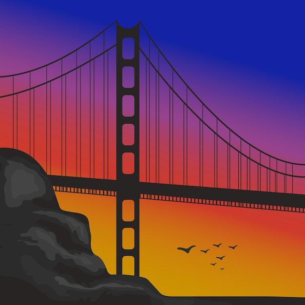 Plik wektorowy ilustracja wektorowa most golden gate