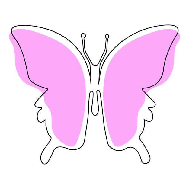 Plik wektorowy ilustracja wektorowa motyla linii ciągłej