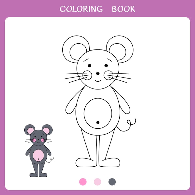 Ilustracja wektorowa myszy dla Kolorowanka