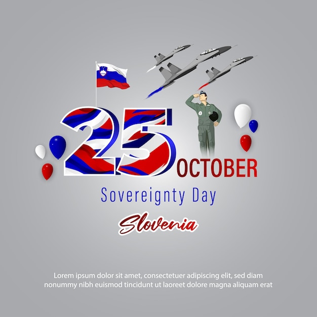 Ilustracja Wektorowa Na Baner Dnia Suwerenności Słowenii