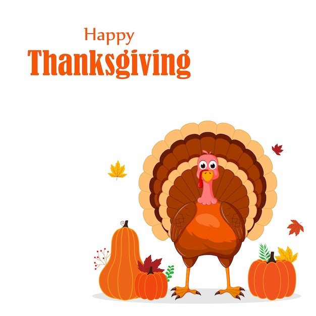 Ilustracja wektorowa na baner Happy Thanksgiving day z Turcji