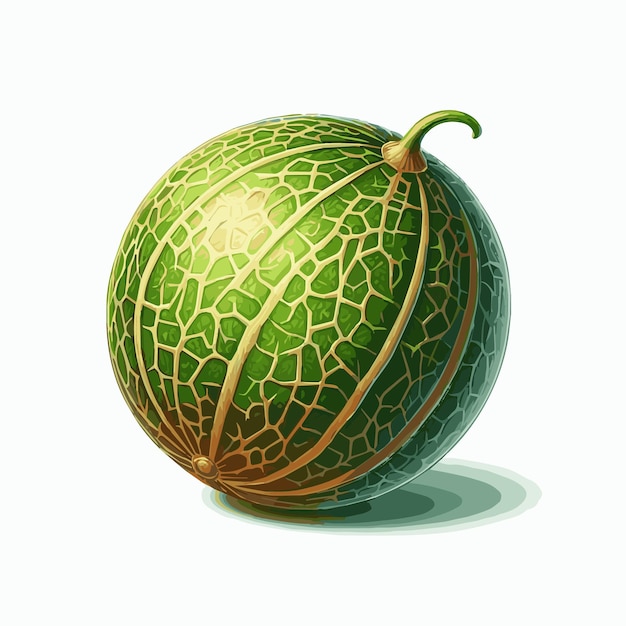 Ilustracja Wektorowa Na Białym Tle Owoców Melona