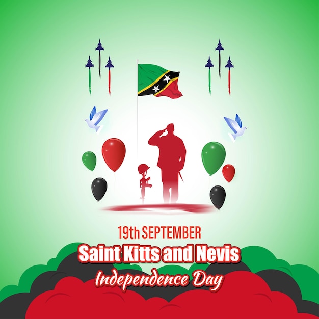 Ilustracja Wektorowa Na Dzień Niepodległości Saint Kitts I Nevis