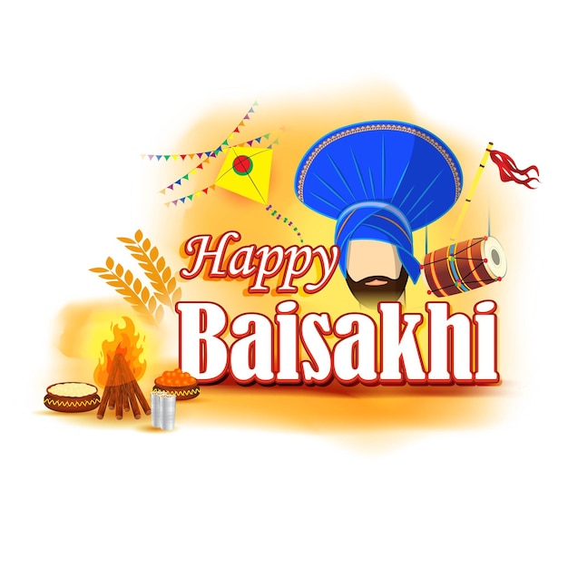 Plik wektorowy ilustracja wektorowa na festiwal happy baisakhi