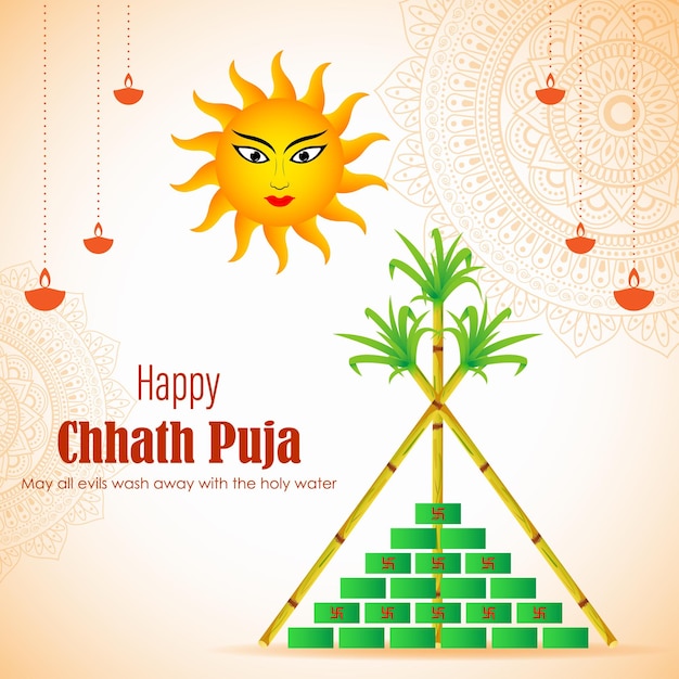 Ilustracja wektorowa na powitanie Chhath Puja
