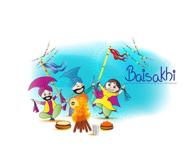 Plik wektorowy ilustracja wektorowa na powitanie happy baisakhi