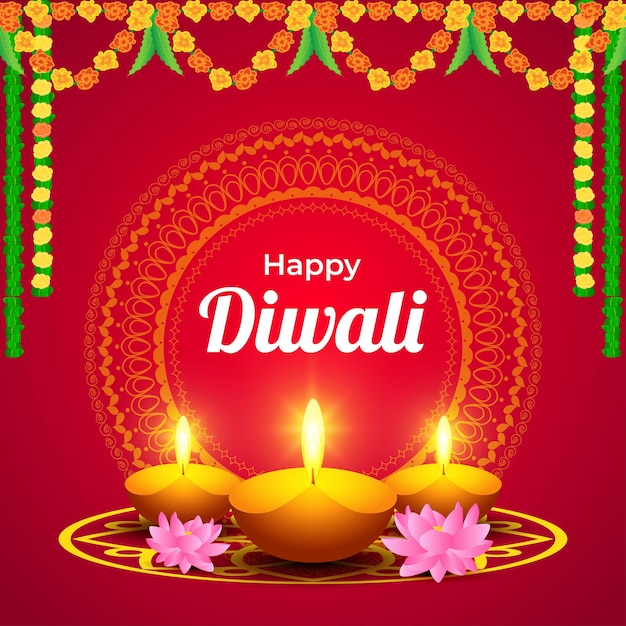 Ilustracja wektorowa na powitanie Happy Diwali