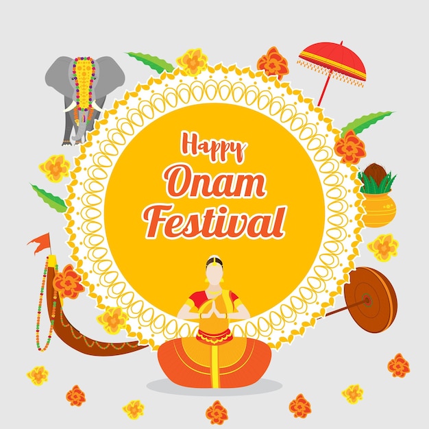 Plik wektorowy ilustracja wektorowa na powitanie happy onam