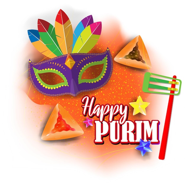 Ilustracja wektorowa na powitanie Happy Purim