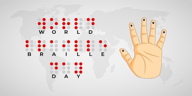 Plik wektorowy ilustracja wektorowa na światowy dzień braille'a