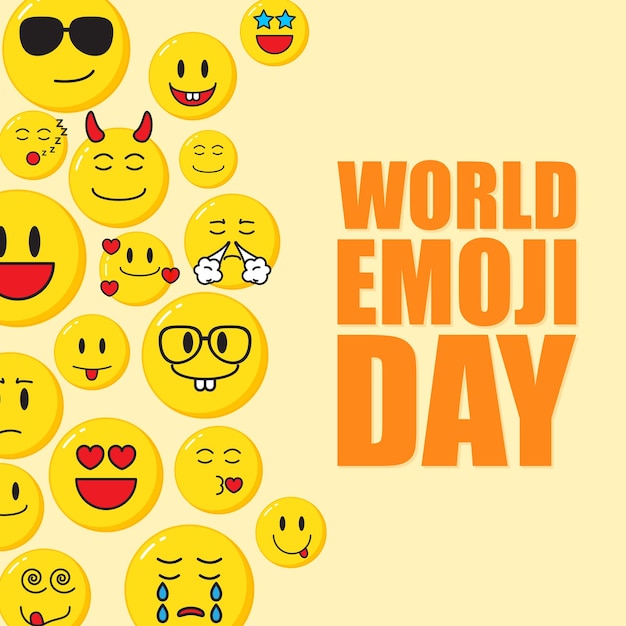 Ilustracja wektorowa na Światowy Dzień Emoji