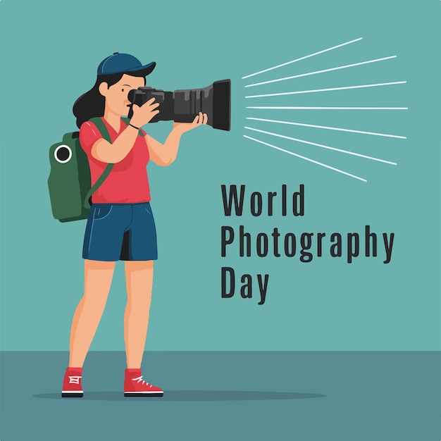 Ilustracja wektorowa na Światowy Dzień Fotografii