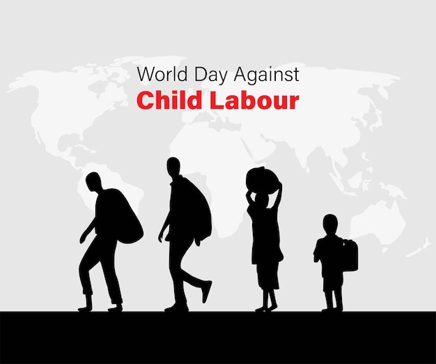 Ilustracja Wektorowa Na światowy Dzień Przeciw Pracy Dzieci