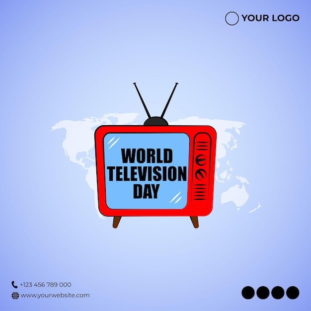 Ilustracja Wektorowa Na światowy Dzień Telewizji 21 Listopada Banner