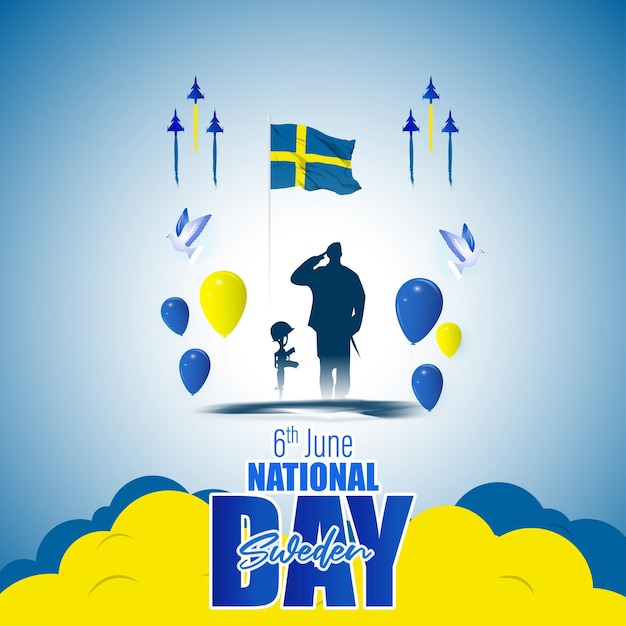 Plik wektorowy ilustracja wektorowa na święto narodowe szwecji