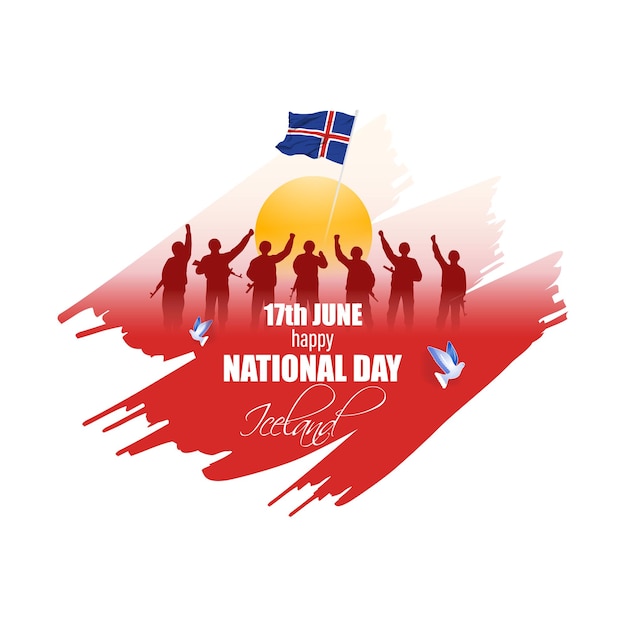 Ilustracja Wektorowa Na Szczęśliwy Dzień Narodowy Islandii