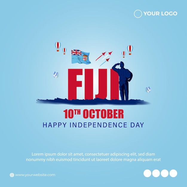 Ilustracja Wektorowa Na Transparent Dzień Niepodległości Fidżi
