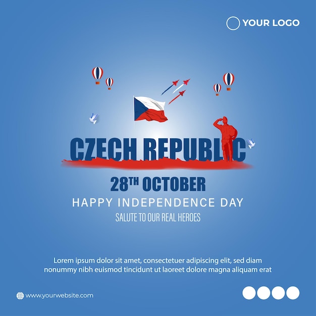 Ilustracja Wektorowa Na Transparent Dzień Niepodległości Republiki Czeskiej