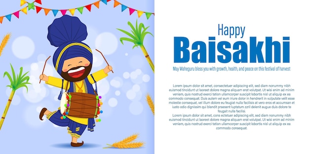 Ilustracja Wektorowa Na życzenia Happy Baisakhi